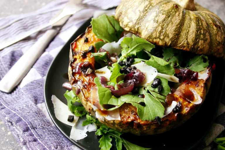 Salad stuffed Roast Pumpkin  -- thegoodgreeff.jpg